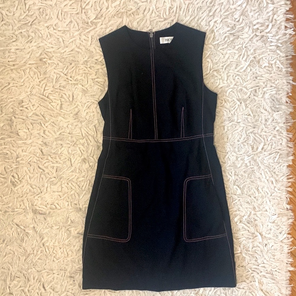 Diane Von Furstenberg 60s mini dress.l with top stitching.